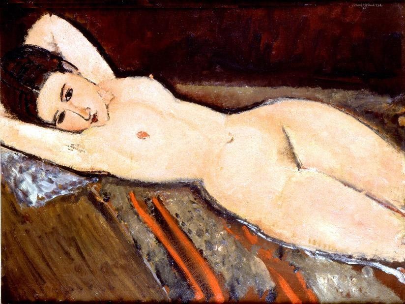 Amedeo Modigliani nude with hands behind head
